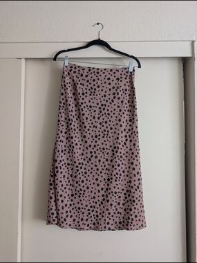 Nasty Gal Mauve Pink Leopard Midi Skirt